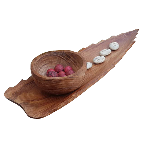 DISPLAY • PENCA DE AGAVE CON BOWL DE MADERA