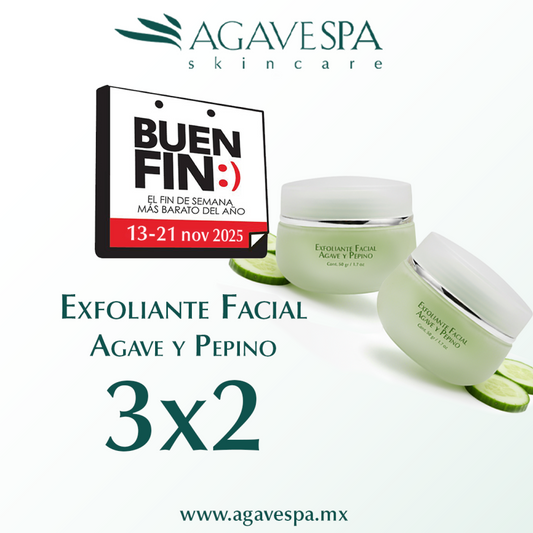 PROMOCIÓN EXFOLIANTE FACIAL AGAVE Y PEPINO 3x2