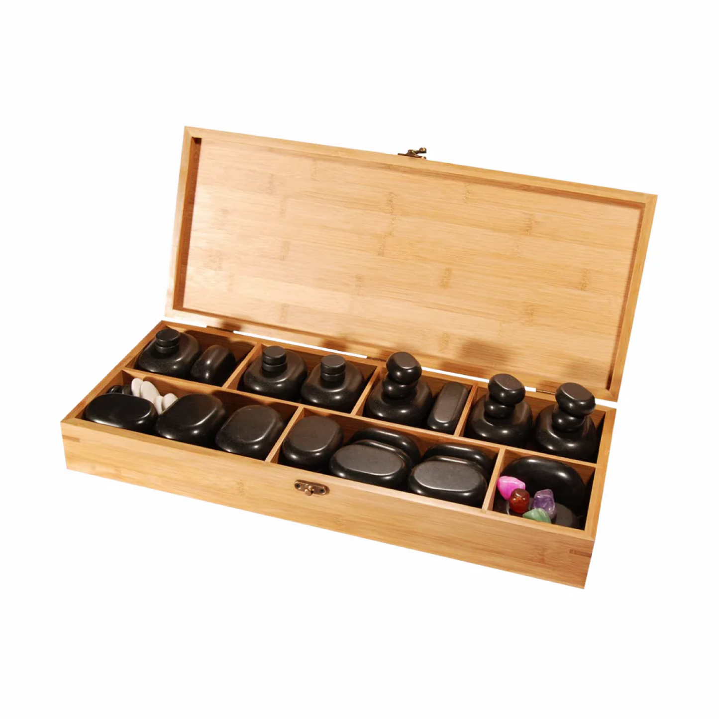 SET DE PIEDRAS DELUXE PARA MASAJE CORPORAL 64 PIEZAS
