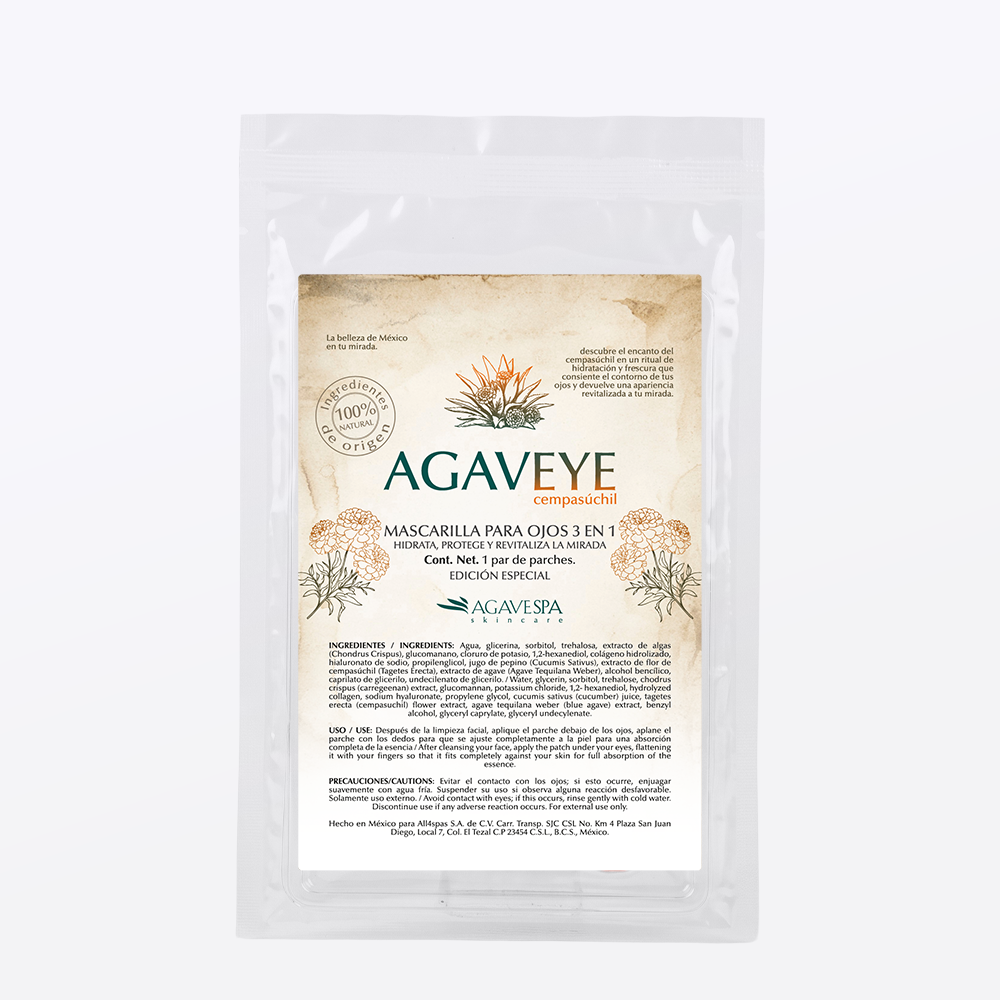 AGAVEYE cempasúchil - Mascarilla para ojos 3 en 1